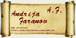 Andrija Faranov vizit kartica